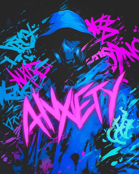 Cybercore Art, Jinx Wig, Mullet Boy, Neon Pfp, Starry Aesthetic, Neon Widgets, Ash Core, Punk Rock Art, Graffiti Art Style