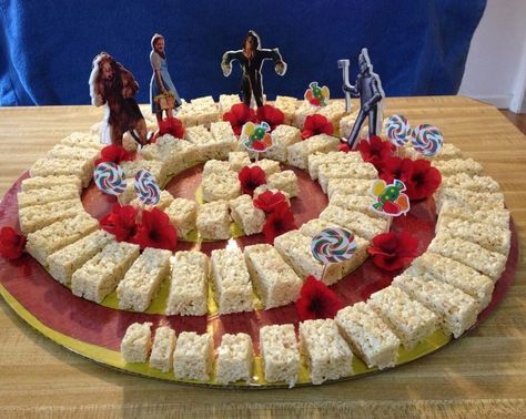 wizard of oz party - Yellow Brick Road treats Wizard Of Oz Food, Wizard Of Oz Cast, Camping Party Foods, Camping Party Decorations, Wizard Of Oz Decor, Party Food Themes, Music Themed Parties, Camping Theme Party, Trendy Music