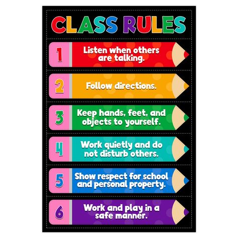 PRICES MAY VARY. 【Classroom Posters Size】: Classroom rules poster measures 11" x 17", ensuring that it can be easily seen and read for kids.Whether it's displayed on a wall,chalkboard, bulletin board,or classroom door,students will be able to watch the rules conveniently. 【Durable Material】: Classroom rules chart decor is made from durable and quality paper,poster is long-lasting.It can handle daily use in a busy classroom without tearing or fading. 【Classroom Rules Poster】：Behavior educational Classroom Design For Preschool, Classroom Decoration Middle School, Elementary Classroom Behavior Chart, Charts For Classroom, Charts For Preschool Classroom, Decor For Classroom, Decoration Ideas For Classroom, Kg Classroom Decoration, Class Rules For Preschool