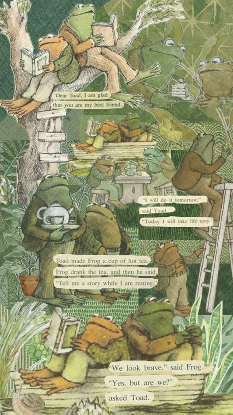 Frog And Toad Aesthetic, Cottagecore Wallpaper Iphone, Tea Friends, Cottagecore Green, Cottagecore Wallpaper, Frog Wallpaper, Frog And Toad, Wallpaper Iphone Cute, Toad