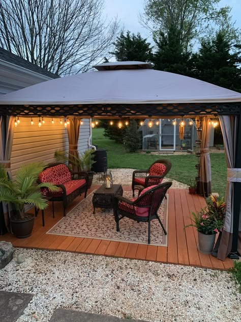 Garden Concept, Patio Grande, Diy Backyard Patio, Garden Decoration Ideas, Backyard Gardens, Backyard Gazebo, Patio Pergola, Backyard Renovations, Gardens Ideas