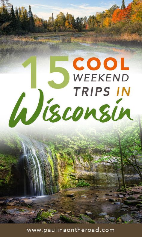 Cool Weekend Trips in Wisconsin | Bordered by Lake Michigan and Lake Superior, the state of Wisconsin offers an array of diverse landscapes that are an absolute pleasure to explore. From outdoor activities to quiet romantic getaways, the state of Wisconsin has whatever you need for a vacation in all seasons. | the best weekend getaways in Wisconsin | Weekend getaways Wisconsin Wisconsin Travel Summer, Wisconsin Vacation, Best Weekend Trips, Exploring Wisconsin, Minnesota Travel, Best Weekend Getaways, Scenic Road Trip, Midwest Travel, Wisconsin Travel