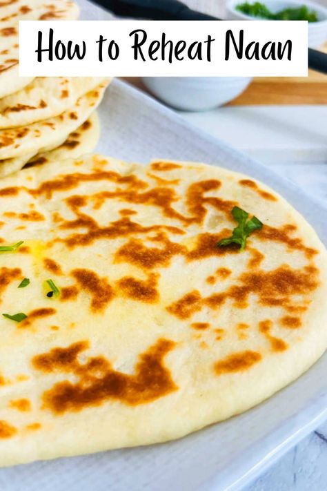 Naan Bread In Air Fryer, Toppings For Naan Bread, Naan Recipe Ideas, Air Fryer Naan Bread, Garlic Naan Bread Recipe, Nana Bread, Plain Naan, Man Recipes, Indian Flatbread