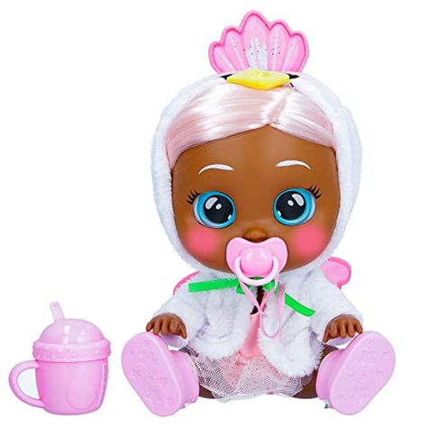 Amazon has the Cry Babies Kiss Me Daphne – 12″ Baby Doll | Deluxe Blushing Cheeks Feature | Shimmery Changeable Outfit with Bonus Baby Bottle marked down from $29.99 to $18.74. That is 38% off retail price! TO GET THIS DEAL: GO HERE to go to the product page and click on “Add to Cart”… Pink Wings, Cry Babies, Baby Kiss, Sparkly Eyes, Baby Sounds, Newborn Baby Dolls, Male Doll, Green Bows, Baby Crying