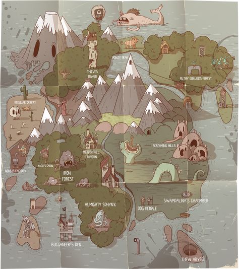 Krumit's Tale on Behance Krumit's Tale, Evgeny Viitman, Cute Maps, Map Art Illustration, Map Cartoon, Map Game, Cartoon Map, Fantasy Map Making, Map Games