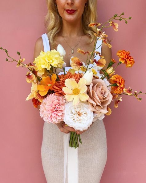 citrus tones 🍋🍊🌼🍑✨ . . . . #florist #floralart #flowerstagram #flowers #floraldesign #weddinginspo #bouquet #colourfulflowers #beautifulflowers #stylemepretty #weddinginspiration #modernbride #weddingflowers #brisbaneflorist #thisisbrisbane #flower #madewithlove #flowerbouquet #blooms #floral #brisbaneevents #flowerlove #brisbaneweddings #bridalbouquet #weddingflorist #love #weddingflowers #flowersofinstagram #brisbaneweddingflorist #brisbane Artificial Wedding Flowers, Arrangement Ideas, Artificial Flowers Wedding, Modern Bride, Wedding Florist, Style Me Pretty, Brisbane, Bridal Bouquet, Wedding Inspo