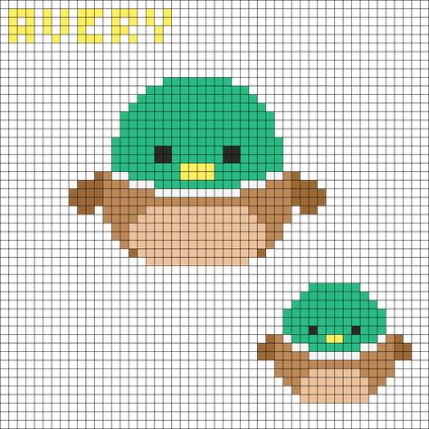 Avery Duck Squishmallow Perler Bead Pattern | Bead Sprites | Characters Fuse Bead Patterns Squishmallow Perler, Melty Beads Ideas, Duck Squishmallow, Pixel Art Animals, Melt Beads Patterns, Hamma Beads Ideas, Easy Perler Bead Patterns, Melty Bead Patterns, Easy Perler Beads Ideas