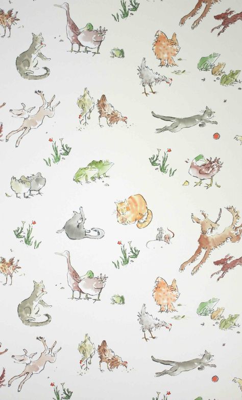 Quentin Blake Wallpaper, Menagerie Wallpaper, Osborne And Little Wallpaper, Frog Wallpaper, Quentin Blake, Wallpaper Uk, Halloween Wallpaper Iphone, Luxury Wallpaper, Wallpaper Online