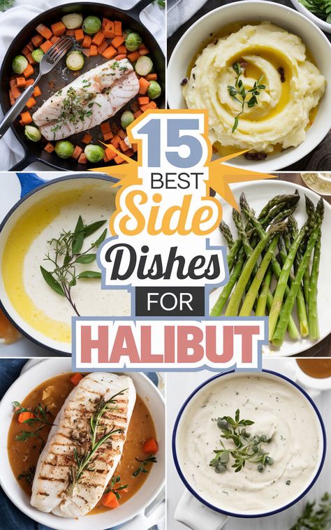 Discover the perfect side dishes to serve with halibut! 🐟🍽️ #halibutrecipes #seafoodlovers What To Serve With Halibut, Sides To Go With Seafood, Best Sides For Fish, Fish Side Dishes, Fish Sides, Side Dishes For Fish, Sea Bass Recipes, Halibut Recipes, Delicious Sides