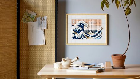 Japanese Wave Painting, Lego Painting, Hokusai The Great Wave, Hokusai Great Wave, Hobbies For Adults, Popular Artwork, Monte Fuji, Dimensional Wall Art, Ocean Canvas