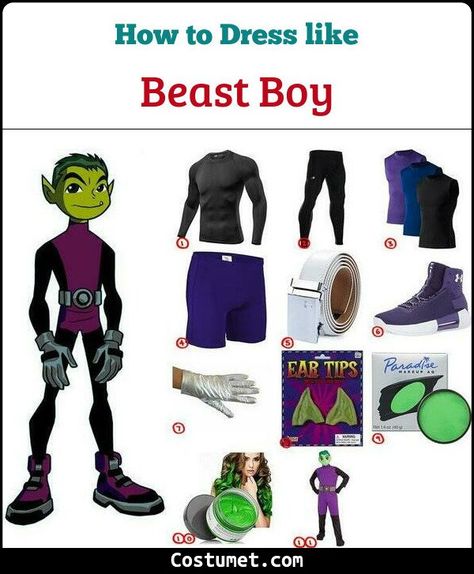 Beastboy Costume Halloween, Raven And Beastboy Cosplay Costume, Easy Beast Boy Costume, Female Beastboy Cosplay, Teen Titans Costume, Teen Titans Go Costume, Beast Boy Teen Titans, Beast Boy Costume, Raven Halloween Costume