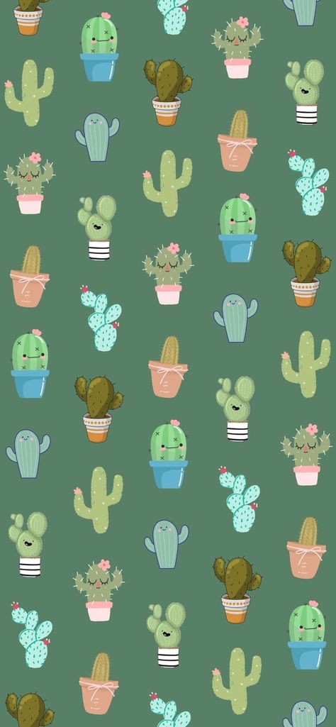 Cute Cactus Wallpaper Iphone, Wallpaper Kaktus Aesthetic, Wallpaper Kaktus, Aesthetic Cactus Wallpaper, Cactus Phone Wallpaper, Cactus Wallpaper Iphone, Cute Cactus Wallpaper, Whatsapp Wallpaper Backgrounds, Green Pattern Wallpaper