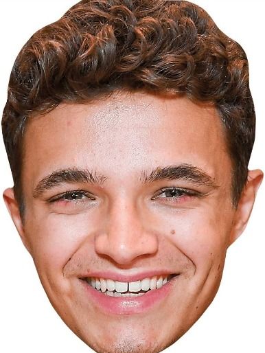 Lando Norris (Brown Hair) Celebrity Mask, Flat Card Face, Fancy Dress Mask Celebrity Mask, Notebook Stickers, Lando Norris, Fancy Dress, Brown Hair, Toys Games, Face Mask, Notebook, Mask