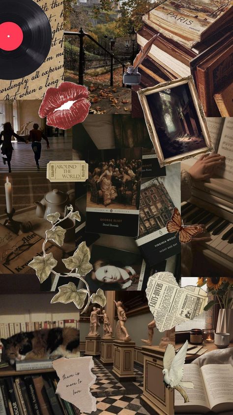 Dark academia ✩°｡🧸𓏲⋆.🧺𖦹 ₊˚  #darkacademia #brown #aesthetic #book #girlies #collage #moodboard #wallpaper #scrapbook Dark Academia Screensaver, Dark Aesthetic Collage Wallpaper, Dark Academia Aesthetic Wallpaper Collage, Book Collage Aesthetic, Brown Collage Aesthetic, Soft Dark Academia Aesthetic, Dark Academia Aesthetic Moodboard, Brown Mood Board, Bookish Collage