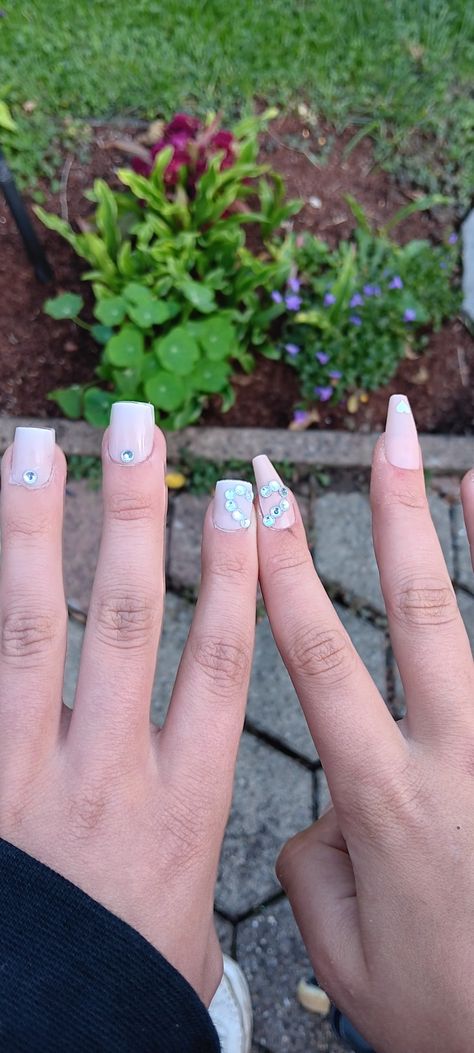 with diamonds 💎❤️ Bff Nails, Matching Sisters, Diamonds, Nails