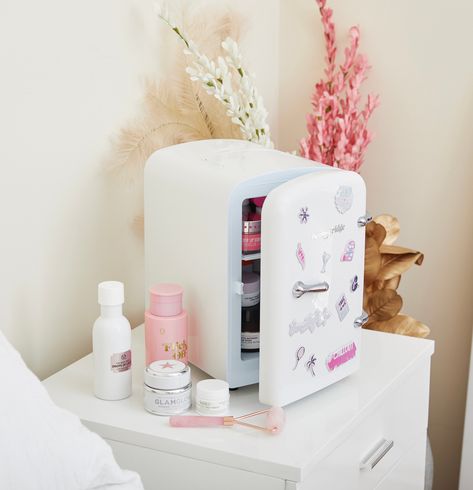 Beauty Fridge, Mini Fridges, Mini Fridge, Floating Nightstand, Snow White, Skin Care, Bedroom, Skin, Beauty