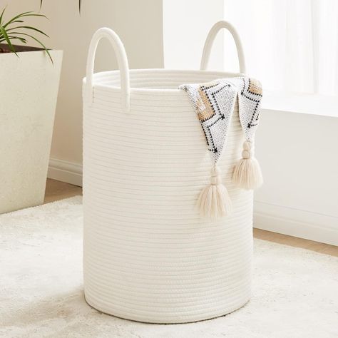 https://amzn.to/3QwoKAx Blanket Storage Nursery, Rope Laundry Basket, Tall Laundry Basket, Large Laundry Hamper, Woven Laundry Basket, Nursery Hamper, Collapsible Laundry Basket, Laundry Sorter, Bohemian Room