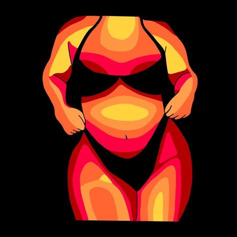 Body Positive Painting Ideas, Curvy Painting, Body Positive Paintings, Body Heat Painting, Body Silhouette Painting, Thermal Body Art, Body Png, Body Image Art, Body Positivity Art