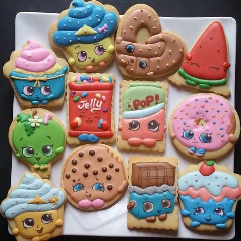 (347) Pinterest • The world’s catalog of ideas Shopkins Cookies, Sugarbelle Cookies, Emma 2020, Shopkins Cake, Cookie Board, Bday Decor, Shopkins Birthday Party, 7 Birthday, Shopkins Party