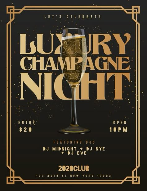 Photoshop Poster Tutorial, Mexican Graphic Design, Ig Story Template, Cover Art Template, Luxury Champagne, Restaurant Poster, Nightclub Design, Pub Design, Party Template