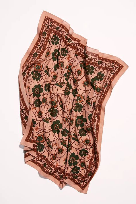 https://s7d5.scene7.com/is/image/FreePeople/58191271_065_b/?$a15-pdp-detail-shot$&fit=constrain&fmt=webp&qlt=80&wid=960 Flower Bandana, Printed Bandana, Floral Bandana, Black Leather Backpack, Bandana Scarf, Floral Vine, Floral Scarf, Pocket Squares, Bandana Print