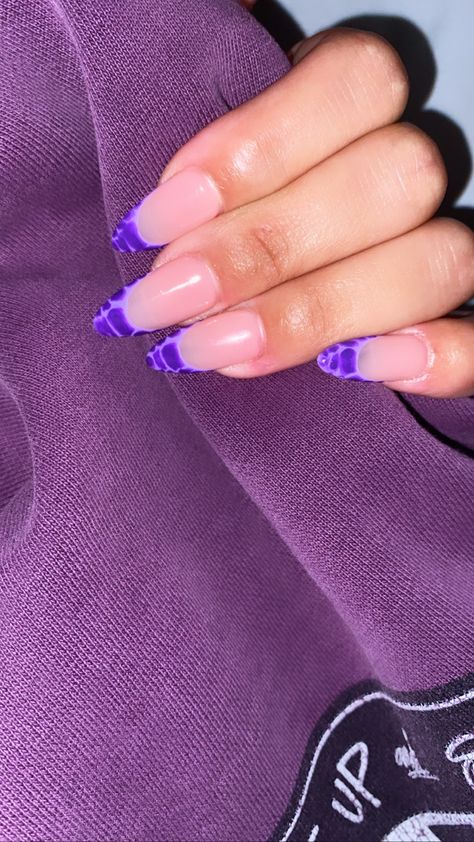 Purple Crocodile French Tip Nails, Purple Croc Print Nails, Crock Print Nails, Purple Crocodile Nails, Purple Blooming Gel Nails, Purple Croc Nails, Alligator Nails, Croc Print Nails, Croc Nails