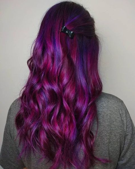 Purple Hair Color Ideas, Exotic Hair Color, Purple Hair Color, Pink Purple Hair, Wild Hair Color, Vivid Hair Color, Cute Hair Colors, Creative Hair Color, Tousled Hair