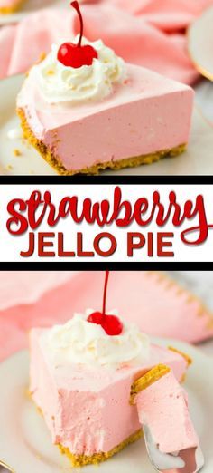 Strawberry Pie With Jello, Strawberry Jello Pie, Jello Pie, Recipe Crockpot, Biscuits Graham, Dessert Parfait, No Bake Pumpkin Pie, Jello Desserts, Strawberry Jello