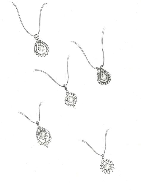 Accessories Design Sketch, Jewel Drawing, Necklace Drawing, Jewelry Rendering, Jewelry Knowledge, Diamond Pendent, Diamond Pendants Designs, Art Jewelry Design, Jewellery Design Sketches