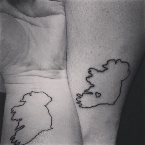 Ireland  irish family pride #ireland tattoo Tattoos For Ireland, Northern Ireland Tattoo Ideas, Small Ireland Tattoo, Ireland Inspired Tattoos, Map Of Ireland Tattoo, Ireland Landscape Tattoo, Outline Of Ireland Tattoo, Ireland Tattoos, Ireland Tattoo Ideas