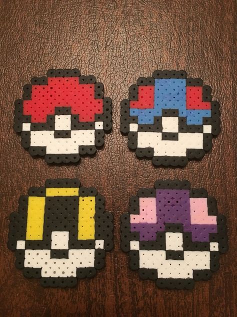 Pokemon balls perler bead Pokemon Ball Pixel Art, Poke Ball Perler Bead Patterns, Pokemon Ball Perler Beads, Pokemon Fuse Bead Patterns, Perler Bead Pattern Pokemon, Perler Beads Pokeball, Pokeball Perler Bead Patterns, Perler Bead Patterns Pokemon, Pokémon Perler Beads