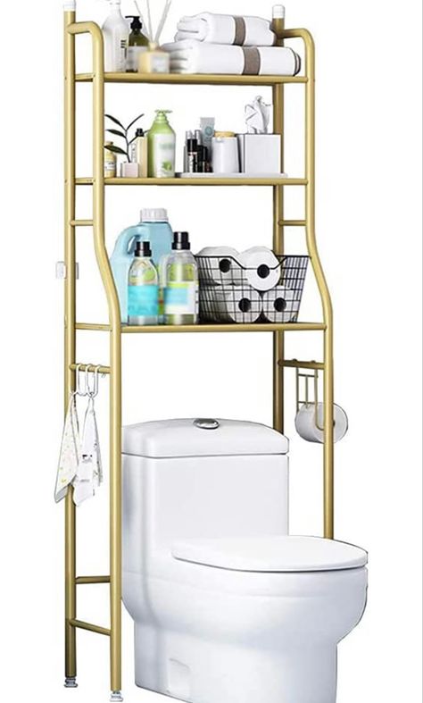 Bathroom Storage Cabinet Over Toilet, Storage Cabinet Over Toilet, Cabinet Over Toilet, Shelves Above Toilet, Toilet Rack, Over Toilet Storage, Bathroom Shelves Over Toilet, Bathroom Space Saver, Gold Shelves