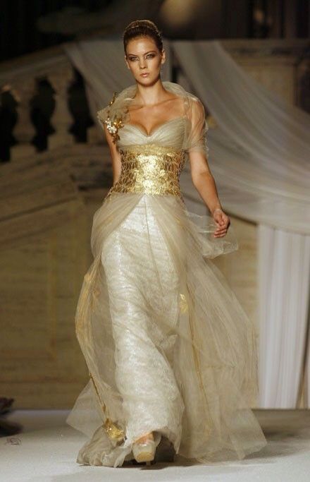 Wow! White And Gold Dress, Rome Fashion, Abed Mahfouz, Lily Donaldson, فستان سهرة, Keira Knightley, Moda Vintage, Couture Gowns, Christian Lacroix