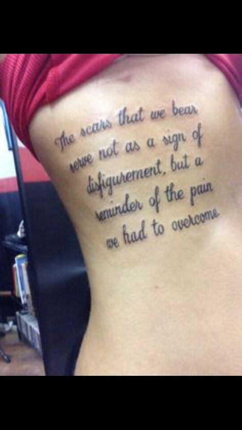 The scars that we bear were not as a sign of disfigurement but a reminder of the pain we had to overcome Survivor Tattoos, Mastectomy Scars, Survival Tattoo, Anniversary Tattoo, Survivor Tattoo, Mastectomy Tattoo, Tattoo Thoughts, Font Tattoo, Survivor Quotes