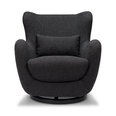 Solstice Swivel Glider In Boucle Slope Design, Glider Rocker, Baby List, Swivel Glider, Boucle Fabric, Curved Back, Rich Fabric, Modern Nursery, Kathy Kuo Home