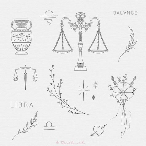 Subtle Greek Mythology Tattoos, Greek Mythology Inspired Tattoos, Small Greek Tattoos, Libra Logo, Libra Scale Tattoo, Maching Tattoos, Balance Tattoo, Astrology Tattoo, Horoscope Tattoos