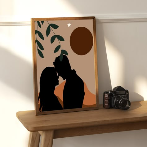 Canvas Drawing Couple, Small Paintings On Paper, Simple Couple Canvas Painting, Small Canvas Art Couple, Boyfriend And Girlfriend Art, Couples Art Painting, Boho Art Painting Couple, Canvas Painting Couples, Paintings For Girlfriend