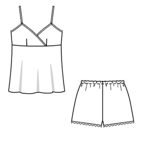 Night Dress - Free Sewing Pattern - Do It Yourself For Free Dresses For Home, Women's Sewing Pattern, Sewing Lingerie, Cute Sleepwear, Technical Drawings, Night Dress For Women, Dress Home, Embroidery Fashion, Technical Drawing