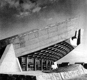 Kagawa Prefectural Gymnasium, Kagawa, Japan, 1962-64.  Brutalist architecture is sooo retro futurist. 70s Architecture, Japanese Traditional Architecture, Brutal Architecture, Architecture Brutalism, Kenzo Tange, Concrete Poetry, Soviet Architecture, Brutalism Architecture, Brutalist Buildings