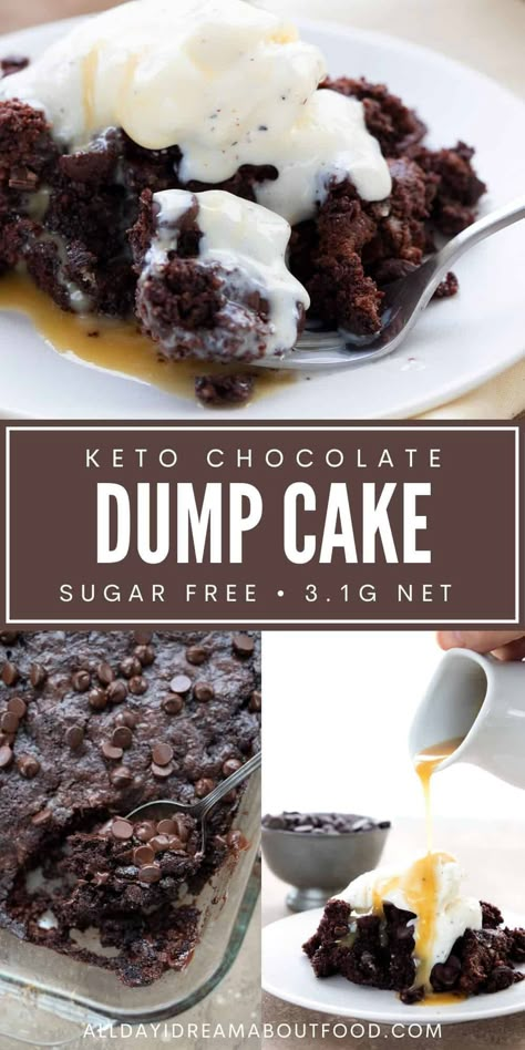 Chocolate Dump, Gooey Chocolate Cake, Chocolate Dump Cake, Keto Chocolate Cake, Low Carb Cake, Postre Keto, Thm Desserts, Low Carb Dessert, Keto Cake