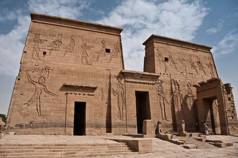 Temple of Philae. Pylon of Temple of Philae, near Aswan, Egypt #Sponsored , #paid, #Affiliate, #Philae, #Aswan, #Pylon, #Temple Aswan Egypt, Luxor, Architecture Model, Mount Rushmore, Egypt, Temple, Photo Image, Stock Images, Carving