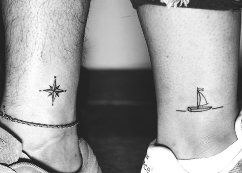 Couple Tattoo Unique, Couple Tattoos Love, Maching Tattoos, Twin Tattoos, Best Couple Tattoos, Tattoo Unique, Couple Tattoos Unique, Chic Tattoo, Couples Tattoo Designs