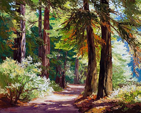 California Trees, Tile Artwork, Accent Tiles, Left Brain, Forest Mural, Gorgeous Tile, Redwood Tree, Trees Forest, La Art