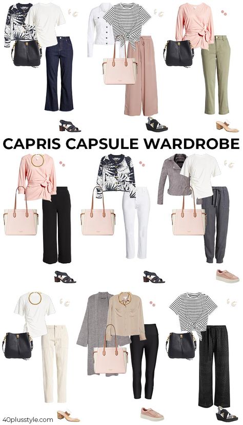 Capri Pants Outfits For Work, Easy Basic Outfits, Outfits In Black, Cropped Pants Outfit, Capri Pants Outfits, Dress Pants Outfits, Capri Outfits, Pant Outfits, Outfit Ideas 2023