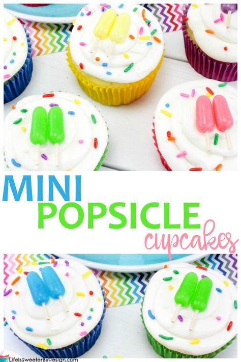 Easy Summer Cupcakes Ideas, Summer Cupcakes Ideas For Kids, End Of School Cupcakes, Summer Cupcake Designs, Popsicle Cupcakes, Summer Cupcakes Ideas, Summer Cupcake, Fancy Deserts, Traditional Easter Desserts