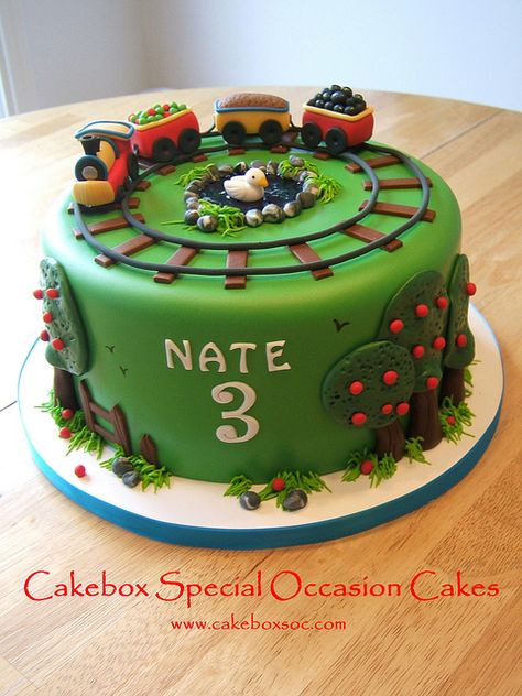 Train Cake by cakeboxsoc, via Flickr----does this mean it's meant to be??? I am looking for a train cake for Nates 3rd birthday. Tayo Cake, Jordan Birthday, Train Birthday Cake, Train Cake, Train Theme, Childrens Birthday Cakes, Bday Cake, Special Occasion Cakes, Boy Birthday Cake