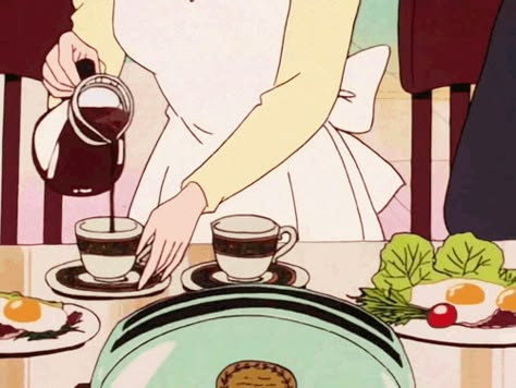 Vaporwave Gif, Anime Winter, Anime Coffee, Gif File, Anime Places, Anime Gifs, Anime Food, 90s Aesthetic, Old Anime