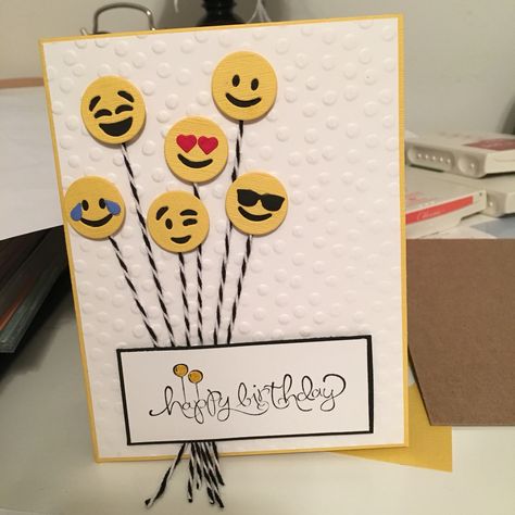 Emoji card 7/21/16 21st Birthday Diy, Emoji Craft, Cards Diy Easy, Emoji Birthday, Bday Cards, Birthday Crafts, Birthday Cards For Friends, Birthday Card Ideas, Cards For Kids