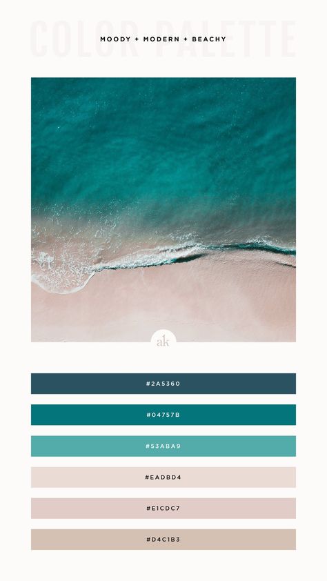 Mediterranean Color Palette, Beachy Color Palette, Ocean Color Palette, Beach Color Palettes, Coastal Color Palette, Creative Brands, Beachy Colors, Colour Pallets, Modern Brands