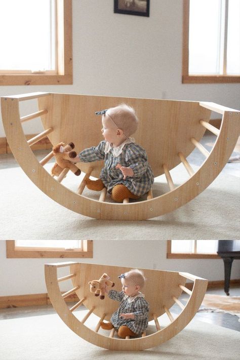 Montessori Climbing Arch 🔆 #MontessoriBed #ChildFurniture #ToddlerRoomDecor #NaturalMaterials #WoodenToys #KidsRoomInspiration #MontessoriHome #EcoFriendlyKids #ToddlerSleep #ParentingIdeas Baby Climbing Toys, Rocking Bed, Montessori Climbing, Wooden Play Gym, Climbing Arch, Rock Bed, Kids Armchair, Kids Climbing, Wooden Rocking Chairs